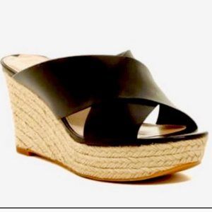 Black Espadrille Wedge Sandal